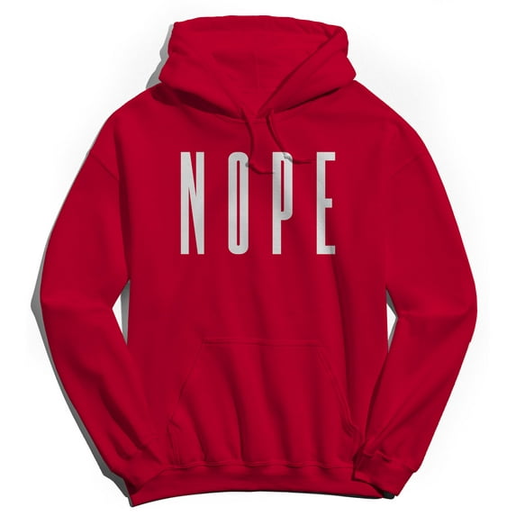 Nope Humor Graphic Red Men's Crewneck Sweatshirt Hoodie