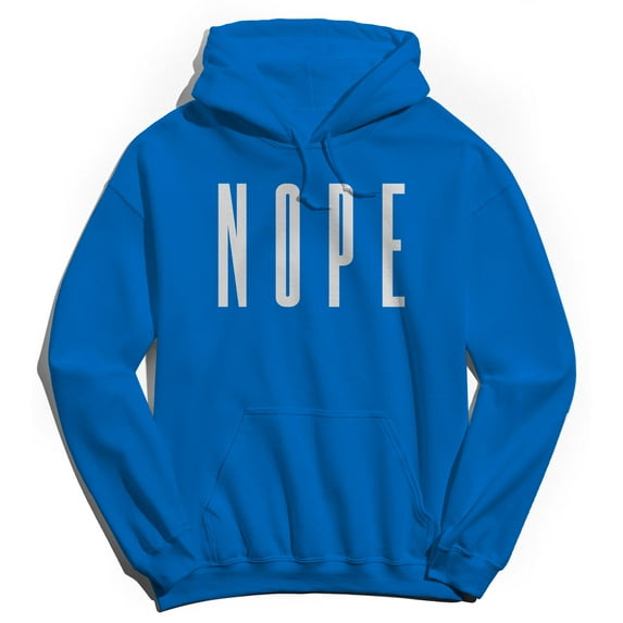 Nope Humor Graphic Royal Men's Crewneck Sweatshirt Hoodie