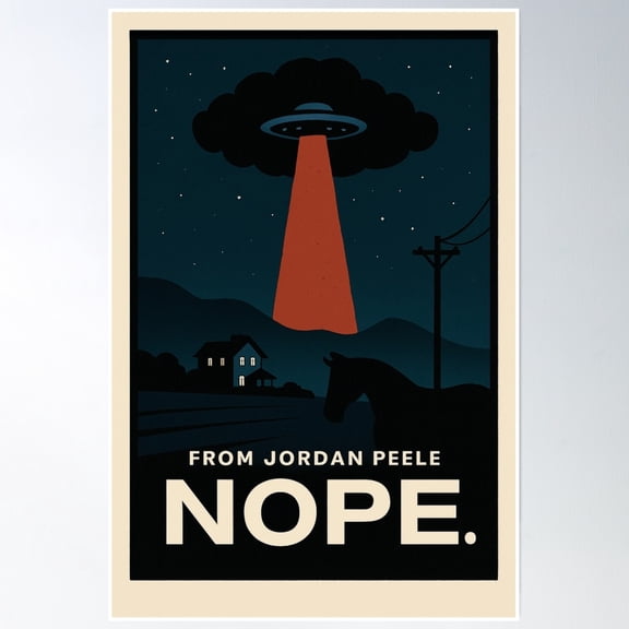 Nope Movie Strange Sky Over Desert Farm Scene Poster Wall Art, Modern Wall Decor, 24x36 UNFRAMED