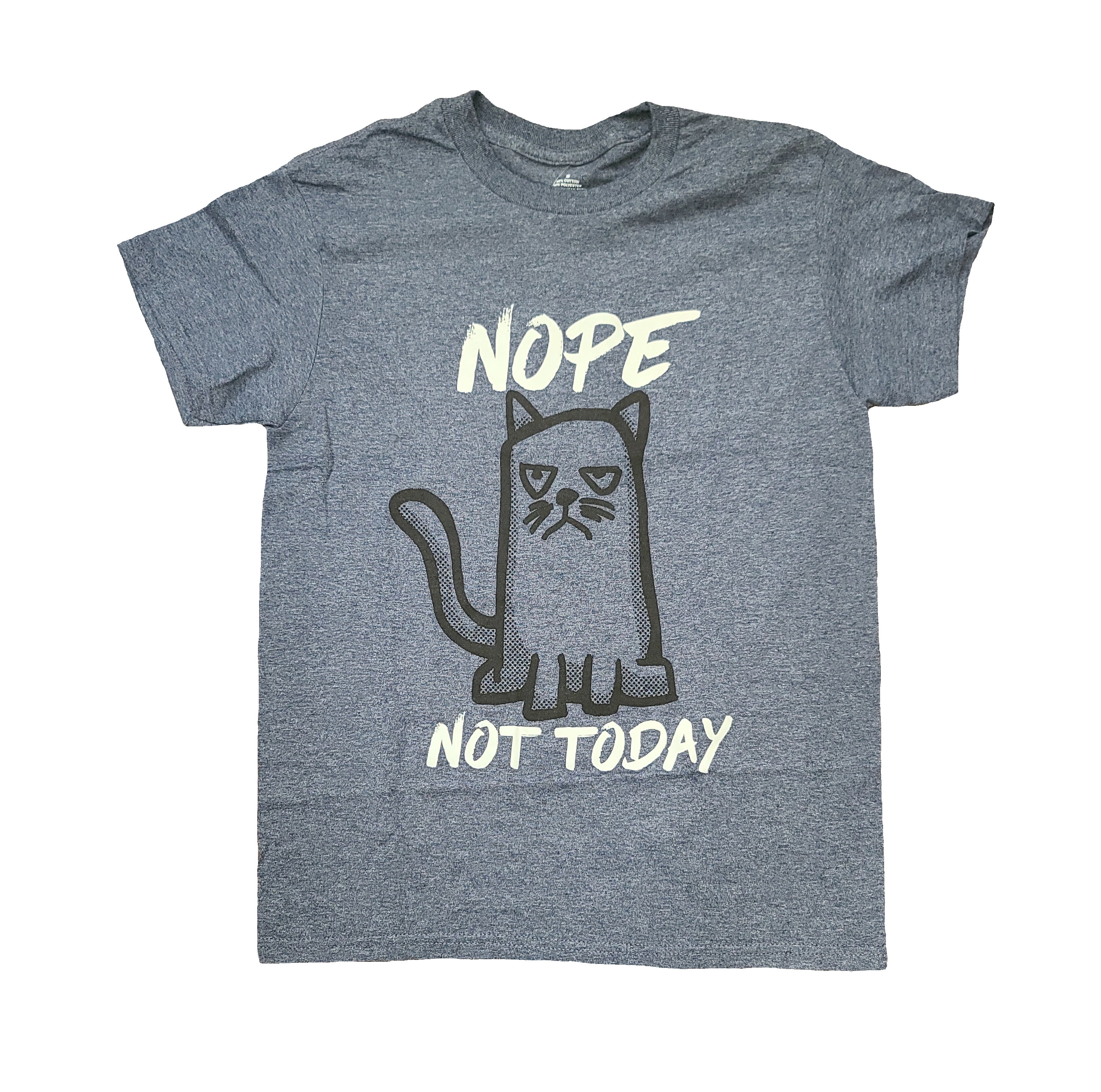 2XL - Today Nope Not Blue T-Shirt Graphic Kitty Cat