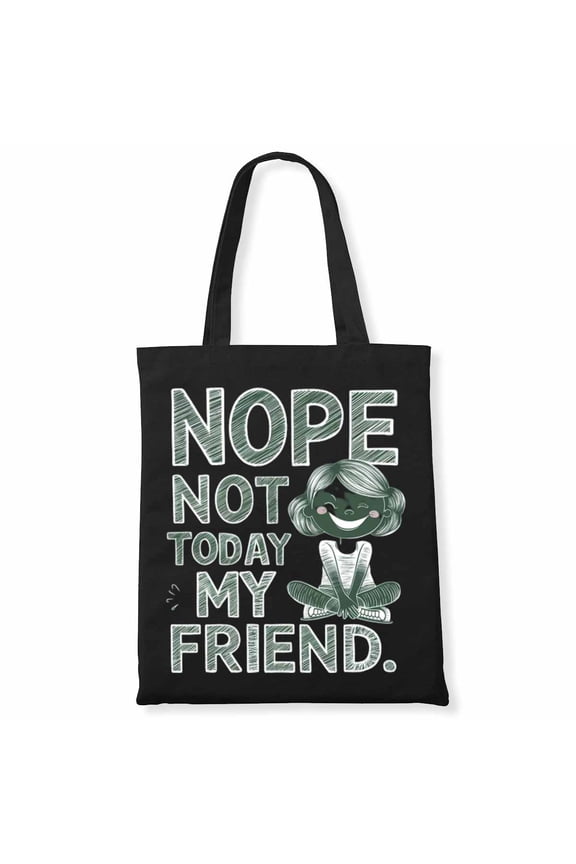 Nope Not Today My Friend Gift For Women Cute Funny Boobees Halloween Meme Canvas Bag 1Pc
