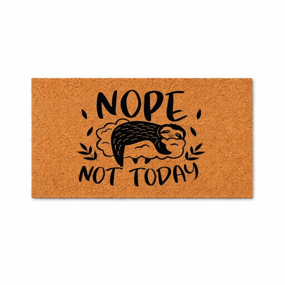 Nope Not Today Sloth Doormat, Funny Welcome Mat, Go Away Entryway Rug, Front Door Decor, Housewarming Gift, New Home Gift 3115 (24x48 inches) 3115
