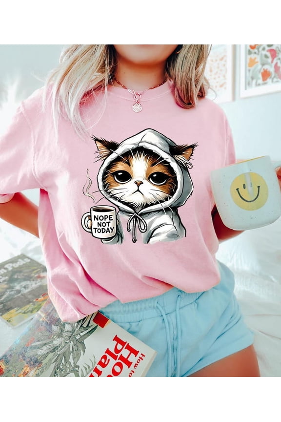 Nope Not Today T-shirt, Cat Mom T-shirt, Cute Cat T-shirt, Black Cat Shirt, Cat T-shirt, Womens Funny T-shirt, Gift For Cats Lover.