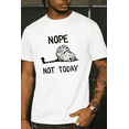 thumbnail image 1 of Nope Not Today Tabby Cat With Sassy Attitude Funny Graphic Unisex T-shirt.PNG V90079 up to size 5XL, 1 of 2
