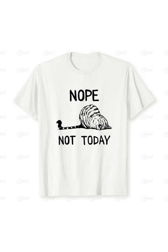 Nope Not Today Tabby Cat With Sassy Attitude Funny Quote Meme Style Unisex T-shirt up to size 5XL