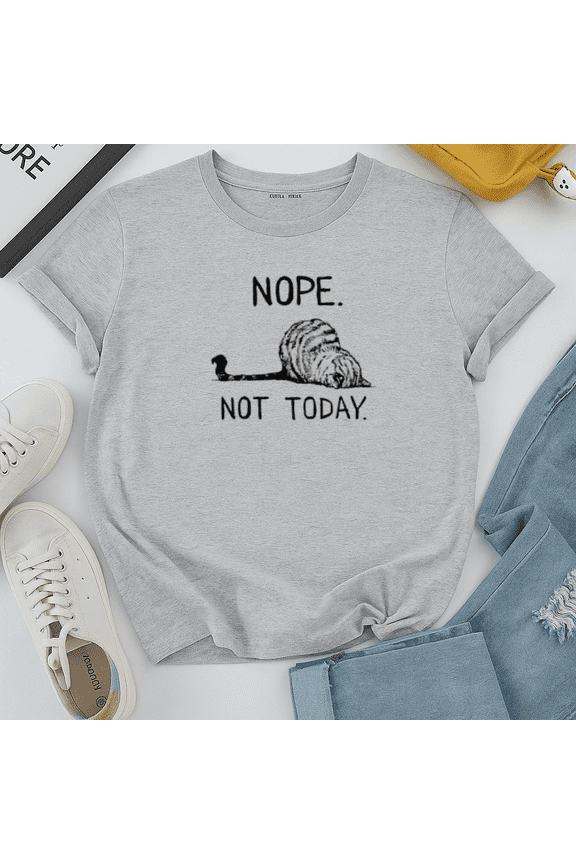 Nope Not Today Tabby Cat With Sassy Mood Graphic Unisex T-Shirt, for men & women, up to size 5XL