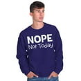 thumbnail image 1 of Nope Not Today Tomorrow Sarcastic Unisex Plus Fleece Graphic Sweatshirt Brisco Brands 4X, 1 of 5