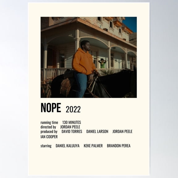 Nope Poster Poster Wall Art, Modern Wall Decor For Living Room Bedroom, 12x18 UNFRAMED