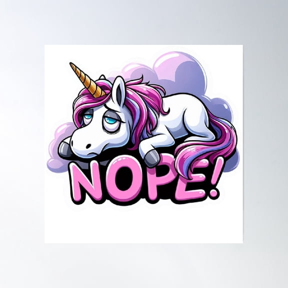 Nope! Poster Wall Art, Modern Wall Decor, 24x24 UNFRAMED