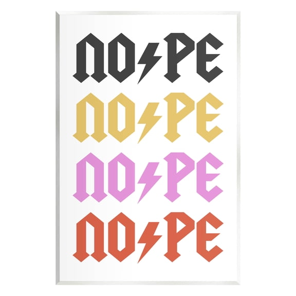 Nope Thunder Bold Symbol Phrase Typography Graphic Art Unframed Art Print Wall Art