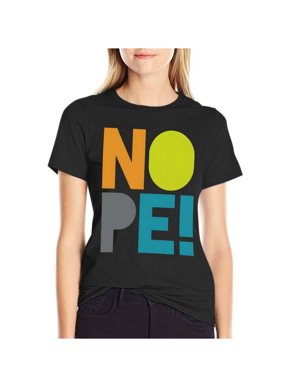 Nope Women’s Cotton Short Sleeve T-Shirt HD Graphic Print Casual Crew Neck Tee XX-Large