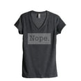 thumbnail image 1 of Nope. (w/ box around it) Women's Fashion Relaxed V-Neck T-Shirt Tee Charcoal Grey Large, 1 of 3