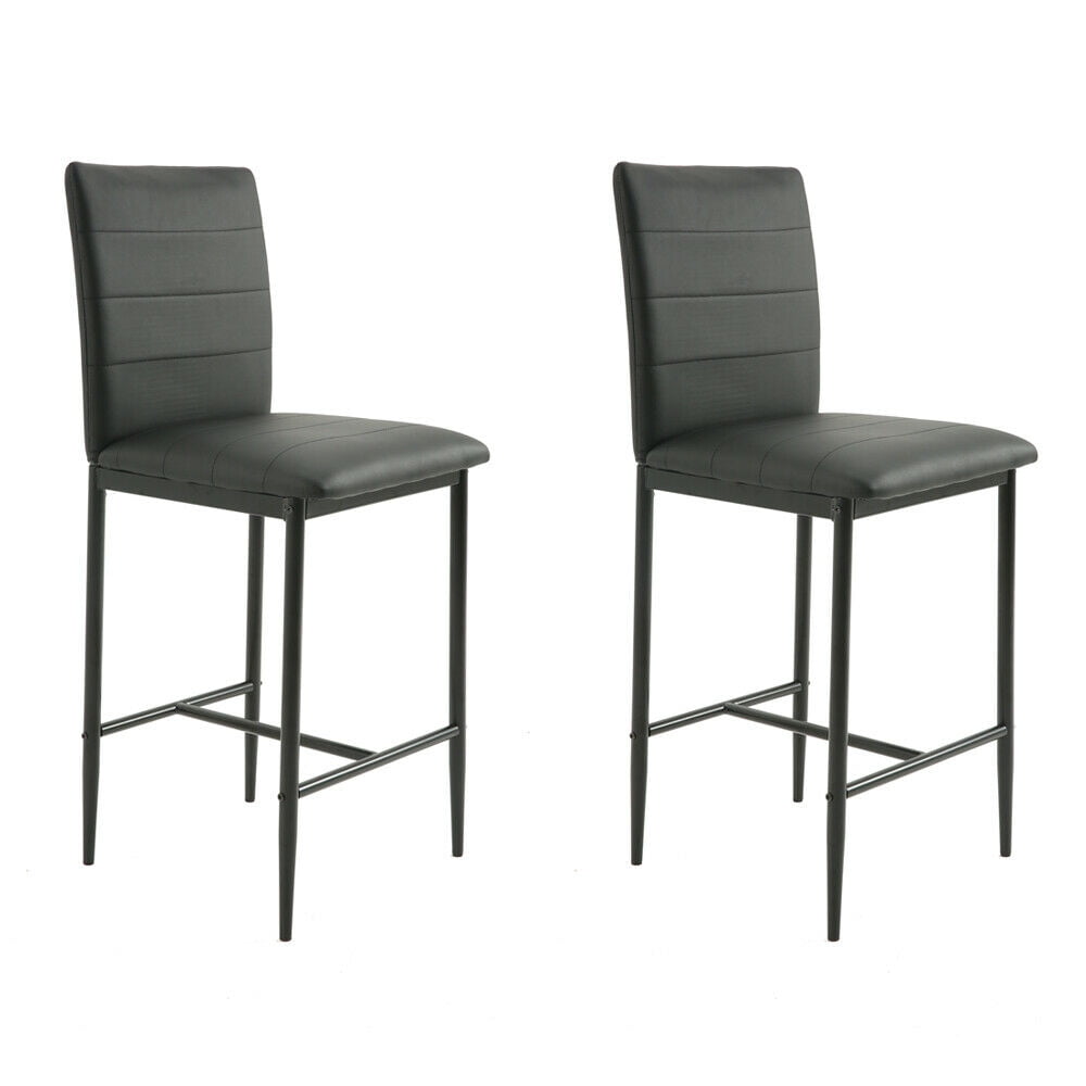 Nopurs Bar Stools Set of 2 Modern Faux Leather Barstools Counter Height