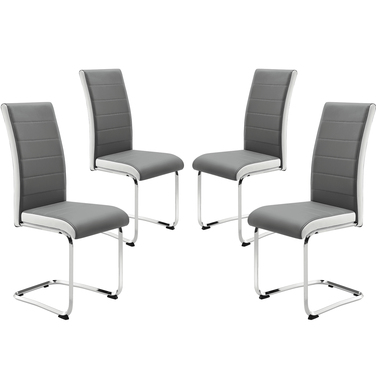 Nopurs Dining Chairs Set of 4 Faux Leather Upholstered Dining Room