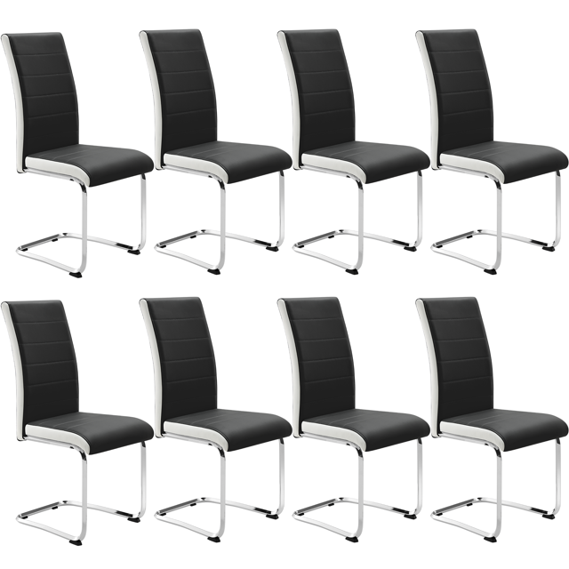 Nopurs Dining Chairs Set of 8,Faux Leather Upholstered Dining Room