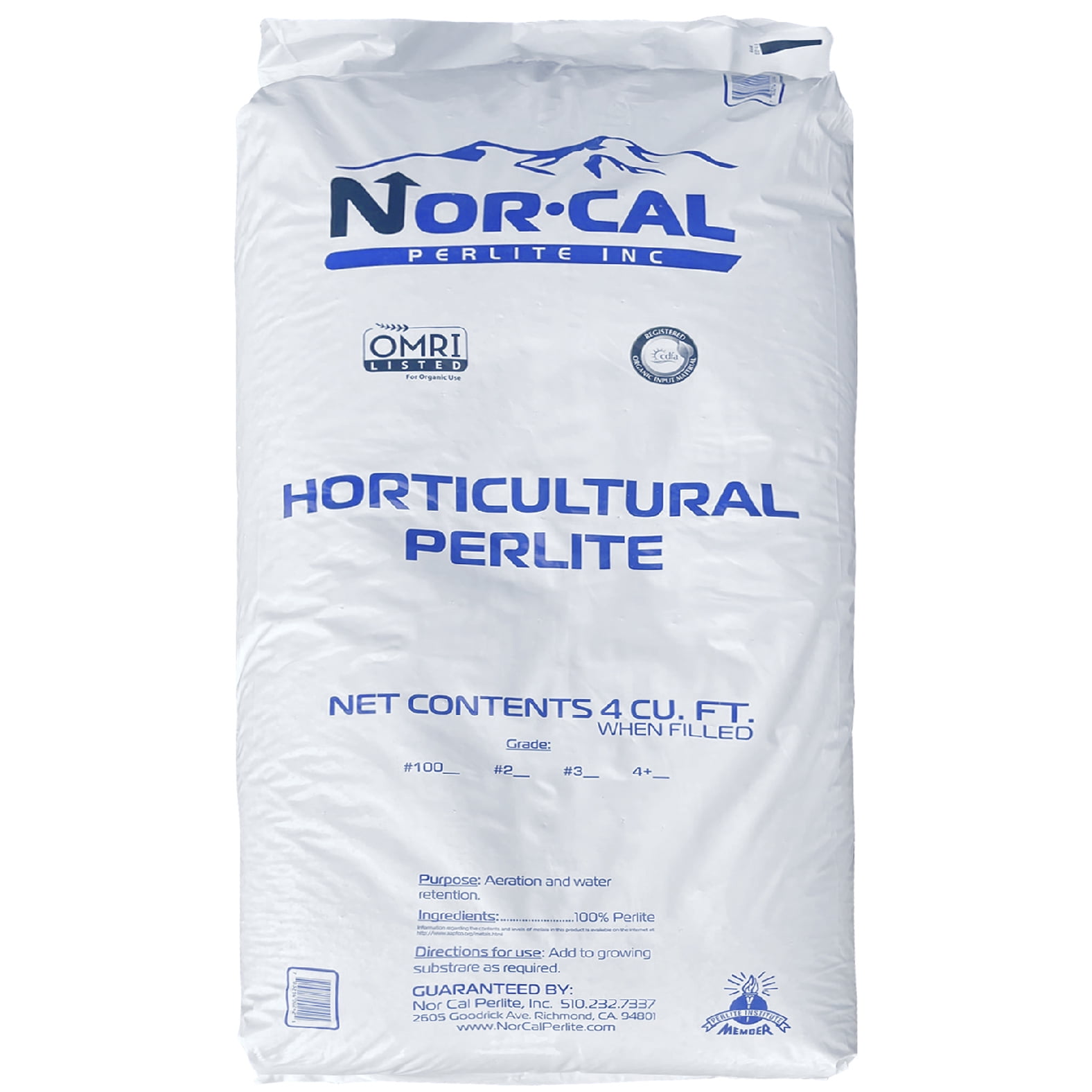NorCal Perlite Medium Grade for Indoor/Outdoor Plants Soil Additive