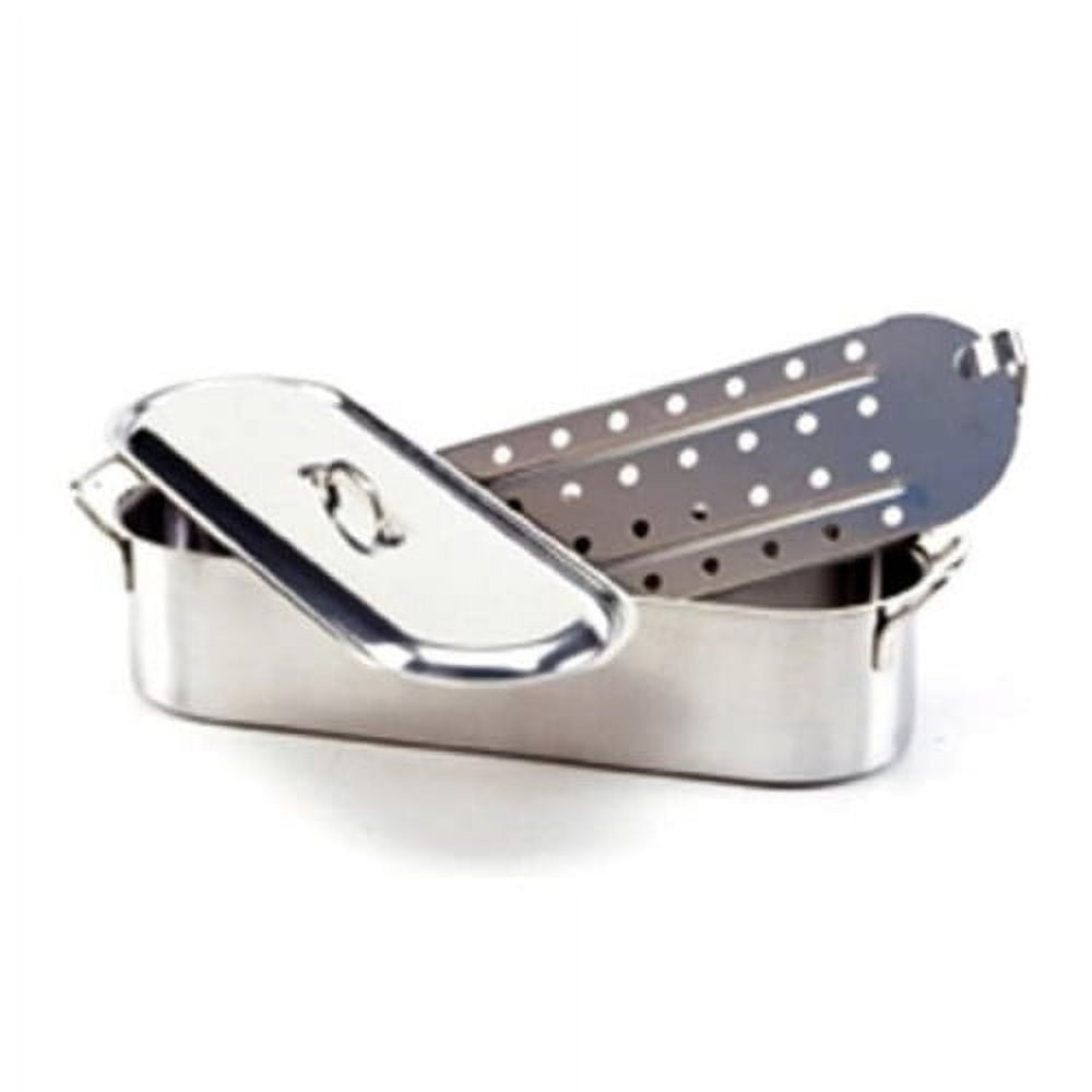 All Clad Stainless Steel Fish Poacher NorPro 280 20.5 Inch Stainless Steel Fish Poacher with Lid and