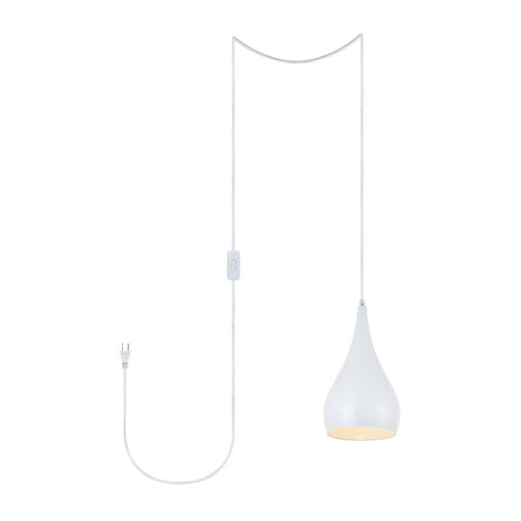 Nora 1 Light white plug-in pendant