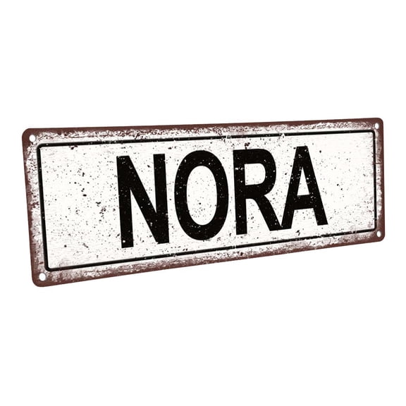 Nora 4"x12" Metal Sign, Wall Décor for Kids Room and Nursery