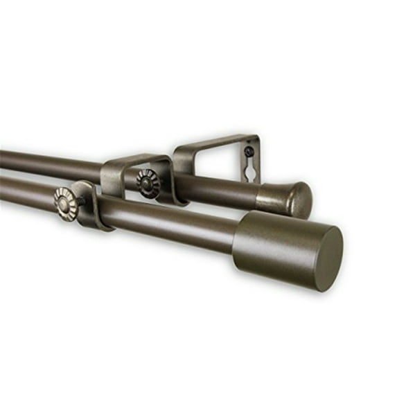 Nora 5/8 inch Double Curtain Rod-Color:Antique Gold,Size:84-120"