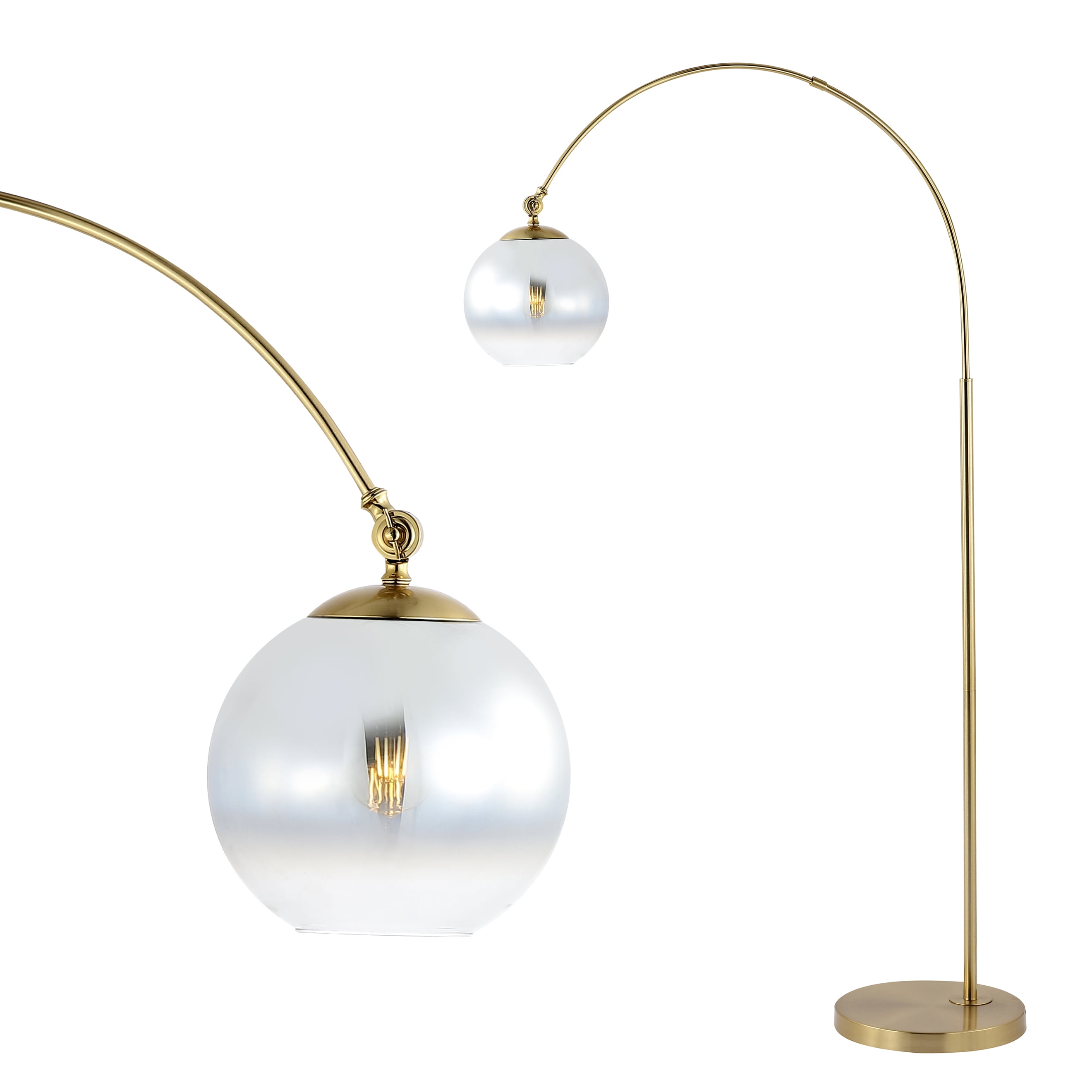 Nora Minimalistic Transitional 71" Brass Gold LED Arc Floor Lamp