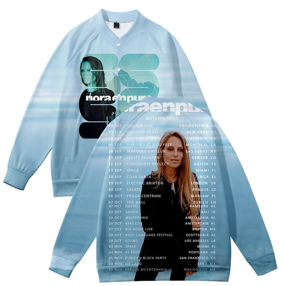 Nora En Pure Merch Same Style Baseball Jacket Women Men Fashion Long-sleeved Jacket Trend Casual Baseball Uniform