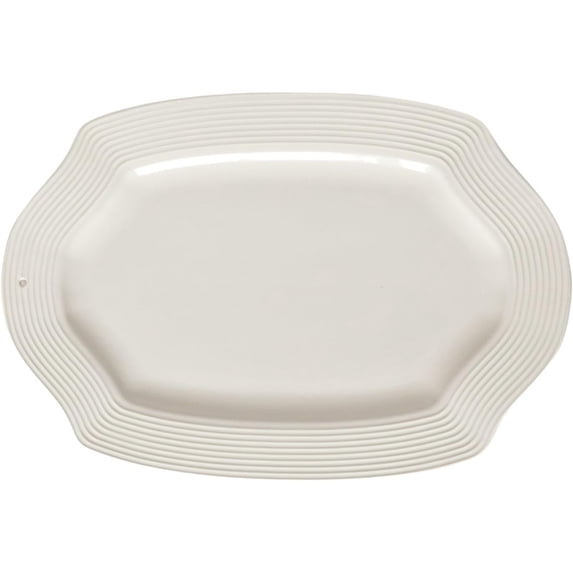 Nora Fleming Stoneware Serving Platter - Large Pretty Platter Tray for Appetizers, Snacks, and Side Dishes - Perfect for Entertaining Guests - Pair with One of Our Hand-Painted Minis- PP9 - White