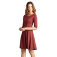 thumbnail image 1 of Nora Gardner Womens Three Quarter Sleeve Lizette Scoop Neck Dress, Ponte Knit Style NGLZD 10 Red, 1 of 5