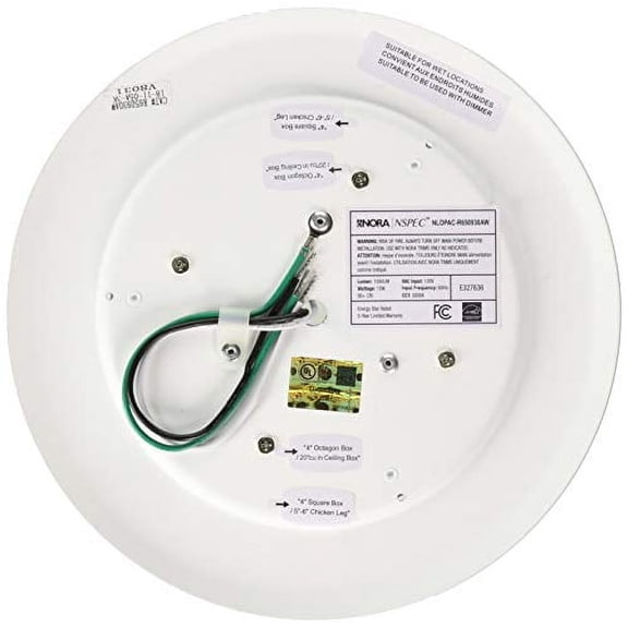Nora Lighting NLOPAC-R650930AW NLOPAC-R650930AW-15 Watt LED 6" Surface Mount AC Opal-3000K-1,050 Lumens-120V-White, Surface Mount, White