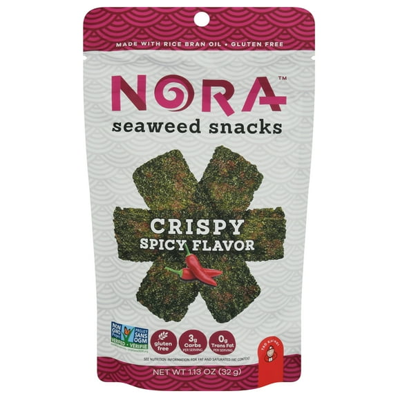 Nora Snacks Crispy Seaweed Spicy (12 Pack) 1.13 oz