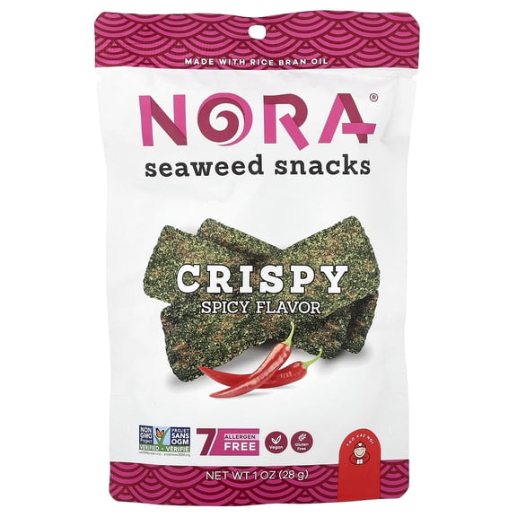 Nora Snacks Seaweed Snacks, Crispy, Spicy, 1 oz (28 g)