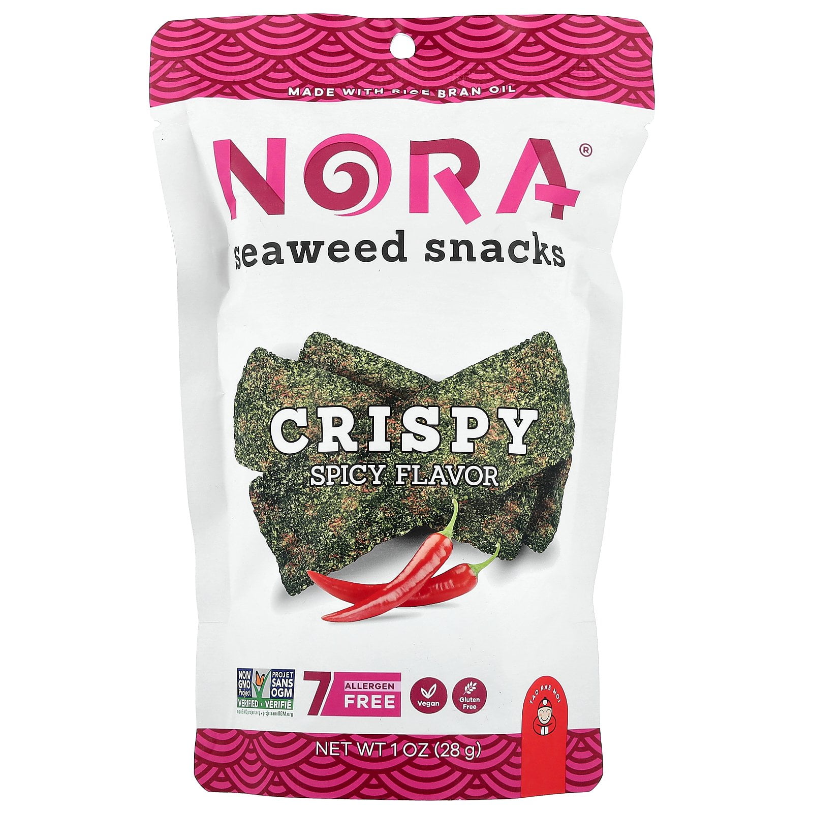 Nora Snacks Seaweed Snacks, Crispy Spicy, 1 oz (28 g) - Walmart.com