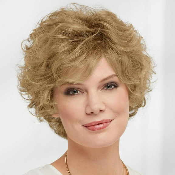 Nora WhisperLite Wig by Paula Young - Short, Volume-Rich Layers Of Soft, Feathery Waves / Multi-tonal Shades of Blonde, Silver, Brown, and Red
