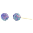 thumbnail image 1 of Norah: 6mm Lavender Synthetic Opal Ball Stud Post Earrings 14K Yellow Gold, 1 of 3