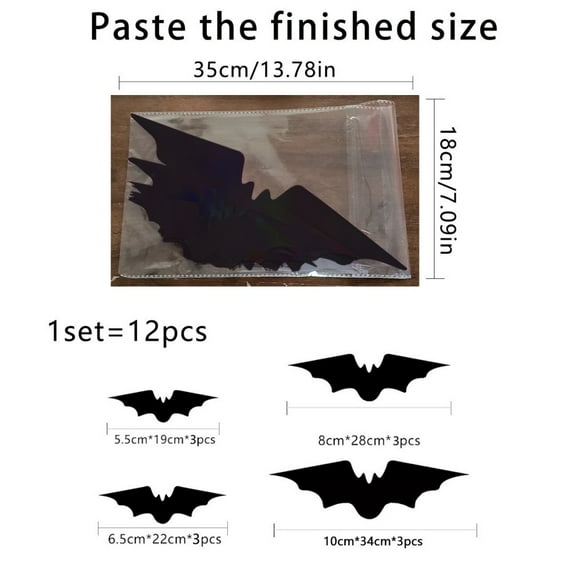 Norbi Halloween Bat Butterfly Pattern Wall Sticker Decal Home Decorations