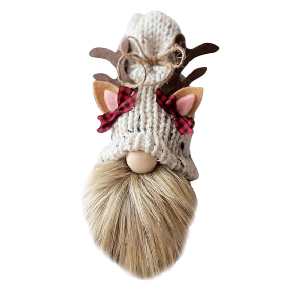 Norbi Knitted Gnome Plush Decoration - Handmade Swedish Tomte Gnomes with Antlers and Ears Gnomes Ornament Home Party Decoration, Gifts for Valentine's Day Christmas Birthday