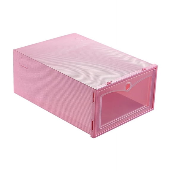 Norbi Plastic Shoe Boxes with lids Stackable Floding DIY Shoe Drawers Storage Container Clear Organizers for Home School Office Living Room (Small)