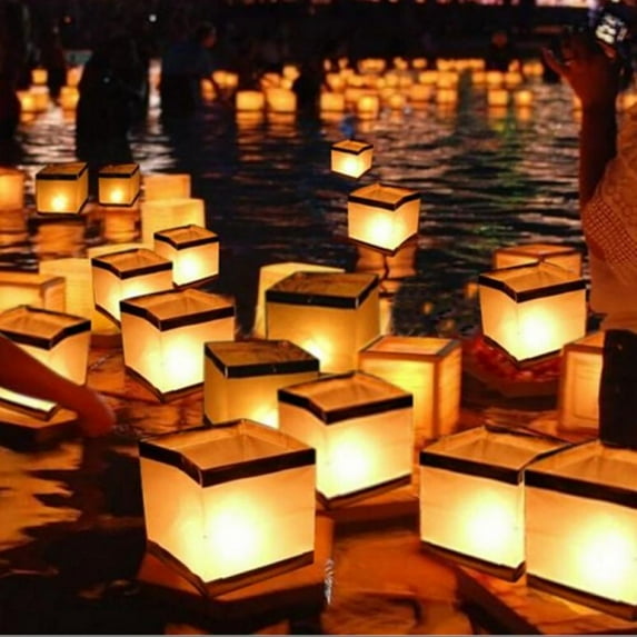 Norbi Unsinkable Floating Water Lanterns with Long-Burning Tea Lights