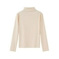 thumbnail image 1 of Norbi Women's Turtleneck Long Sleeve Shirts Fall Fashion Basic Layering Slim Fit Soft Thermal Underwear Tops, 1 of 7