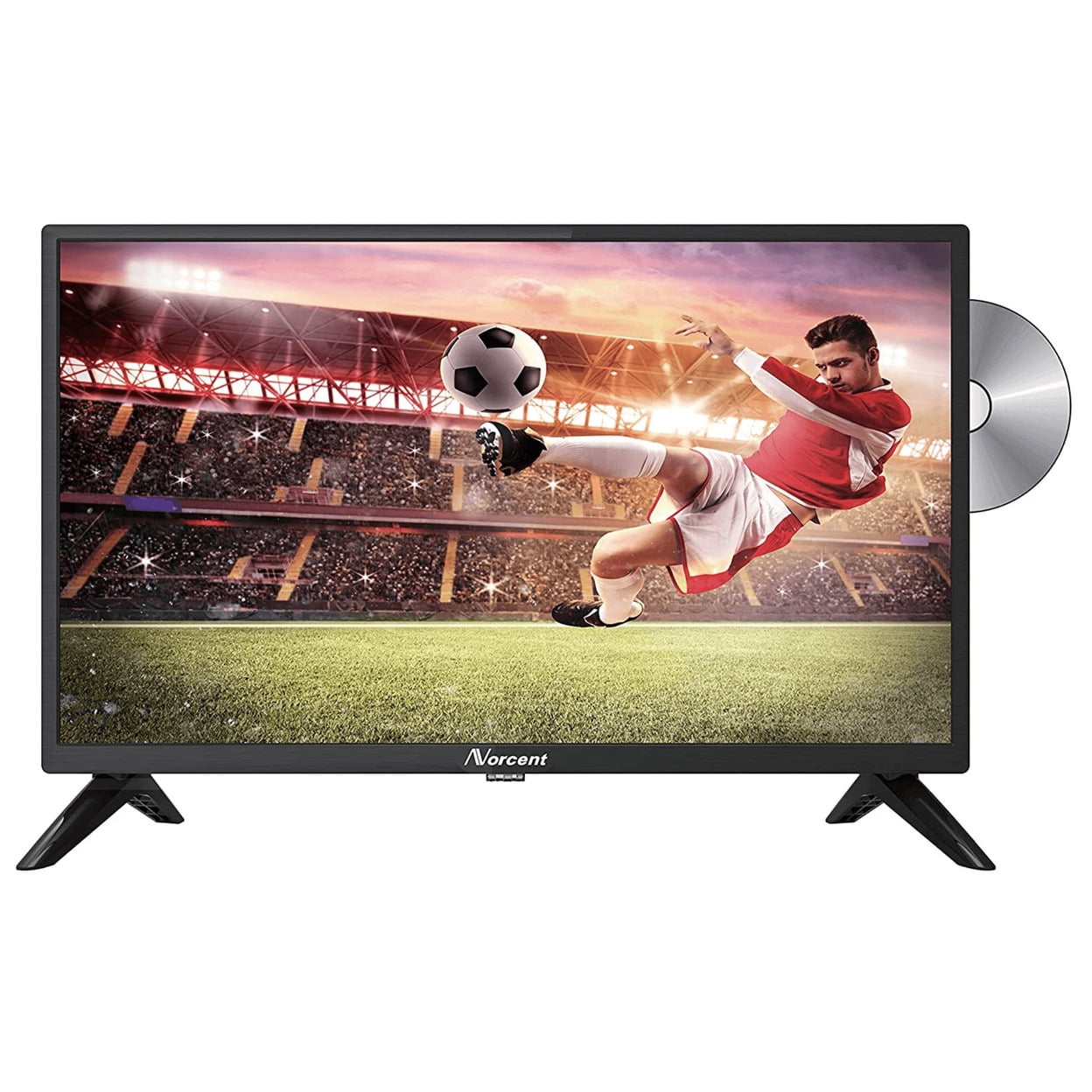 beFree Sound Portable Rechargeable 14 Inch LED TV with HDMI, SD/MMC, USB,  VGA, AV In/Out and Built-in Digital Tuner in Red 