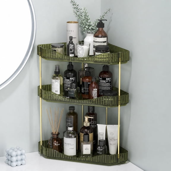 Norcho 3-Tier Corner Countertop Organizer for Bathroom & Vanity, Green