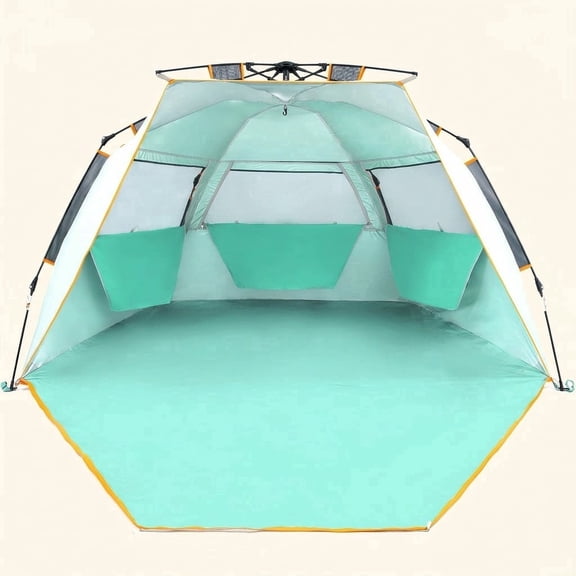 Norcho 85x45x49" Instant Beach Tent with Zip Extendable Porch, Pop up Sun Shade for 3-4 Person, Mint Green