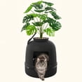 thumbnail image 1 of Norcho Hidden Cat Litter Box Enclosure, Plant Corner Furniture with Litter Liner, Black, 1 of 9