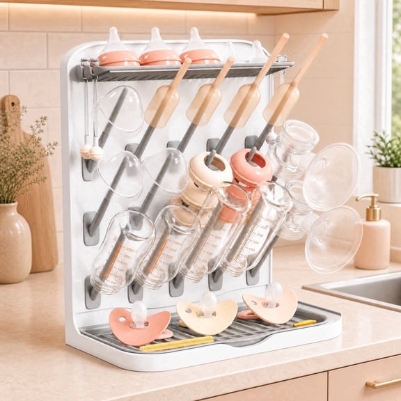 Norcho 15 Hooks Baby Bottle Drying Rack, Newborn Essential