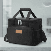 Norcho Large Insulated Lunch Bag Cooler Tote for Adults, Soft Lunch Box for Men and Women, 12-Can (9L), Black, Back to School