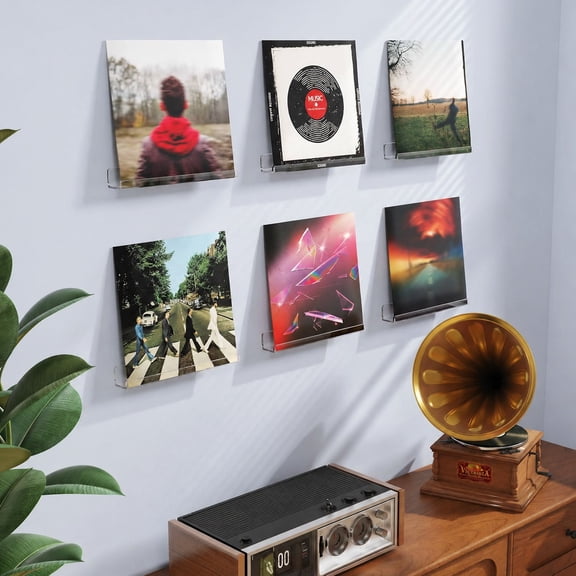 Norcho 12" Floating Shelves for Living Room, 6-Pack Narrow Wall Shelves, Wall Decor