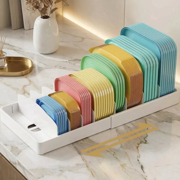 Norcho Lid Organizer for Plastic Lids, Large Food Container Lid Organizer, Lid Storage Organizer for Cabinet