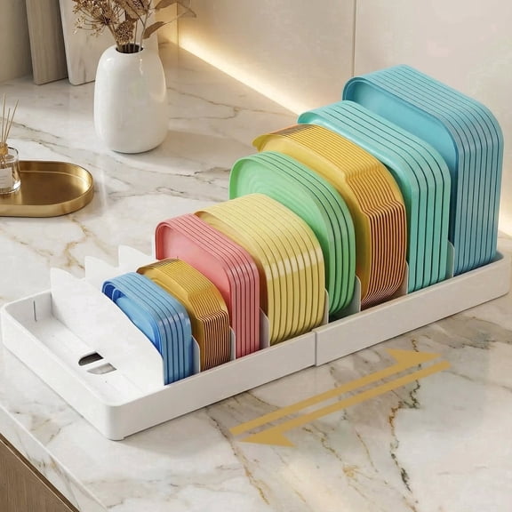 Norcho Lid Organizer for Plastic Lids, Large Food Container Lid Organizer, Lid Storage Organizer for Cabinet