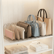 Norcho 2 Pack Plastic Handbag Organizer with Adjustable Dividers for Closet