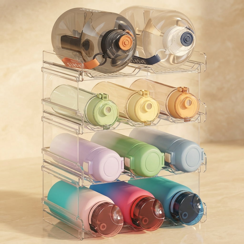 Norcho Stackable Water Bottle Organizer Cabinet, Extra Large Holder for ...